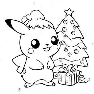 Pikachu Zdobici Vanocni Stromecek Omalovanka 100142 38797