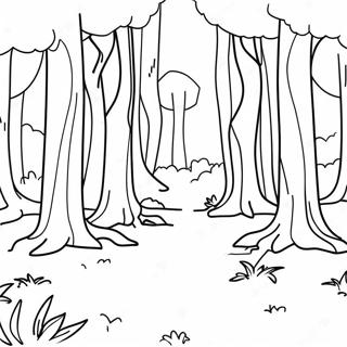 Omalovanka Pozadi Lesu Soumraku 100396-38996