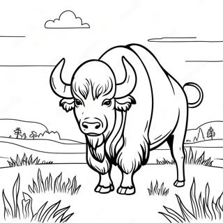 Omalovanka Majestatniho Buvola Na Poli 107640 44756