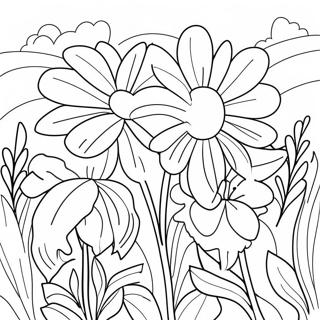 Krasne Kvetiny V Zahrade Omalovanka 109880 46572