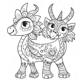 Omalovanka Barevnych Fantastickych Bytosti Alebrijes 111165-47583