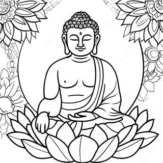 Omalovanka Buddhy Obklopeneho Lotosovymi Kvety 113218-49306