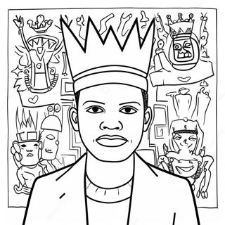 Omalovanka Basquiat S Korunovanou Postavou 113681 49668