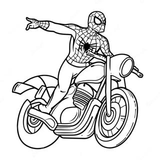 Spiderman Motocykl Omalovánky