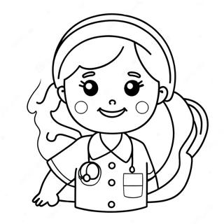 Roztomila Zdravotni Sestra Se Stetoskopem Omalovanka 118961-54028