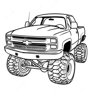 Omalovanka Vlastniho Zvednuteho Chevy Trucku 120171-54974