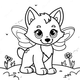 Roztomily Vlk S Motylimi Kridly Omalovanka 120941-55769