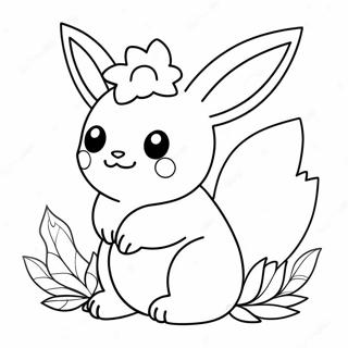 Roztomily Flareon S Kvetinami Omalovanka 121758-56378