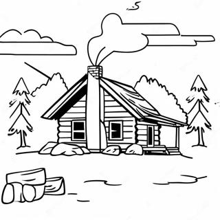 Rustikalni Srub Se Kourem Z Komina Omalovanka 122735 57197