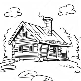 Rustikalni Srub Se Kourem Z Komina Omalovanka 122735 57198