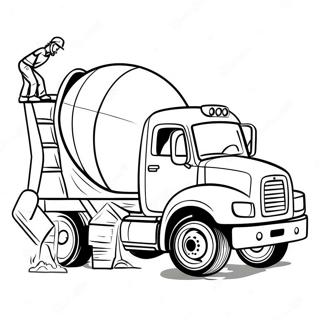 Omalovanka Cementoveho Vozu S Stastnym Stavebnim Delnikem 123250 57597