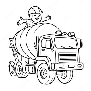 Omalovanka Cementoveho Vozu S Stastnym Stavebnim Delnikem 123250 57598
