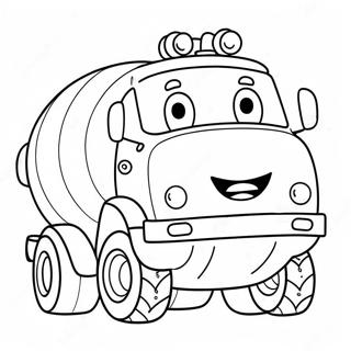 Omalovanka Roztomileho Cementoveho Vozu S Usmevavou Tvari 123252 57608