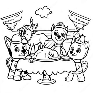 Pohádkové Paw Patrol Díkůvzdání Omalovánka Omalovánky