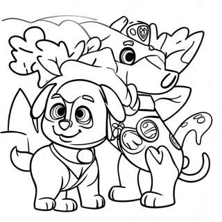 Pohádkové Paw Patrol Díkůvzdání Omalovánka Omalovánky