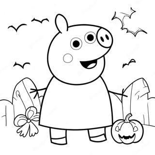 Peppa Prasátko Halloween Omalovánky