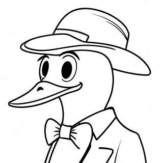 Vtipný Kačer Daffy V Klobouku Omalovánka Omalovánky