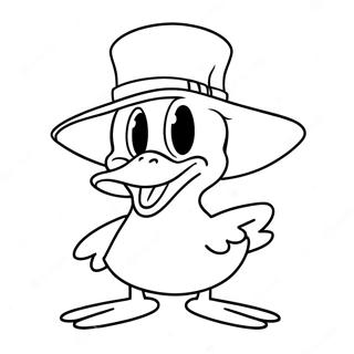 Vtipný Kačer Daffy V Klobouku Omalovánka Omalovánky