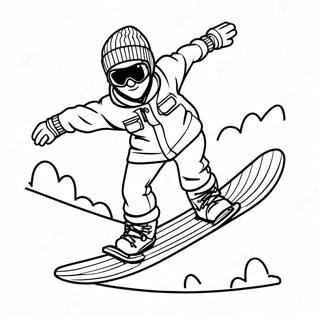 Snowboarding Omalovánky