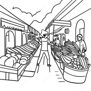 Omalovanka Barevne Sceny Z Guatemalskeho Trhu 126289-60045