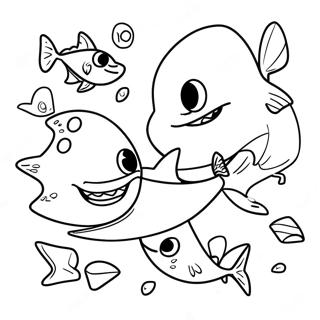 Chlapec Žralok Omalovánky