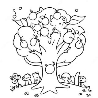 Kreslena Jablone S Stastnymi Zviraty Omalovanka 127478-60980