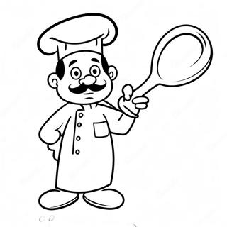 Kuchar Drzici Obrovskou Lzici Omalovanka 127683 61261