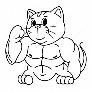 Meowscles Ukazuje Svaly Omalovanka 129174-62419