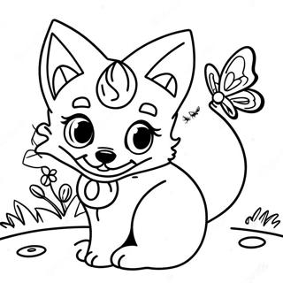 Omalovanka Hraveho Kitsune S Motylem 129253 62483