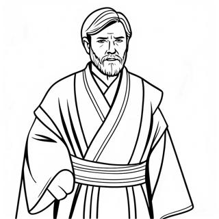 Omalovánka Obi Wan Kenobi V Jedi Róbách Omalovánky