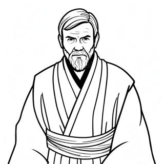 Omalovánka Obi Wan Kenobi V Jedi Róbách Omalovánky