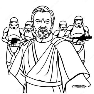 Omalovánka Obi Wan Kenobi S Klonovými Vojáky Omalovánky