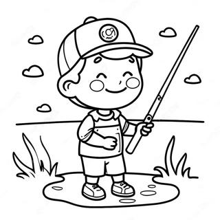 Omalovanka Stastneho Ditete Rybariciho Na Basy 131590 64293