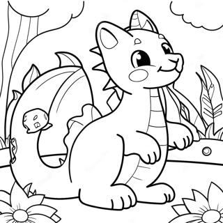 Hravy Kocici Drak V Zahrade Omalovanka 131720 64398