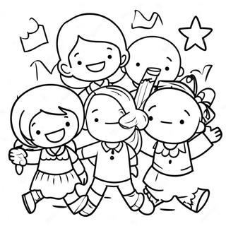 Omalovanka S Ruznorodymi Detmi Pracujicimi V Tymu 132360-64891