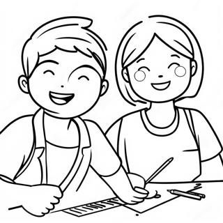 Omalovanka S Stastnymi Prateli Pracujicimi Spolu 132362-64897