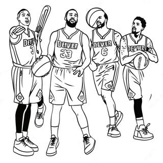 Omalovanka Hracu Denver Nuggets V Akci 134418 66495