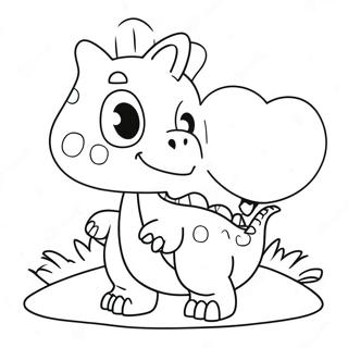 Roztomily Dinosaur Drzici Srdce Omalovanka 136360-68006