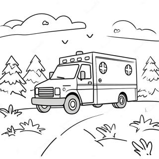 Zachranna Ambulance Spechajici Na Misto Nehody Omalovanka 137187 68808