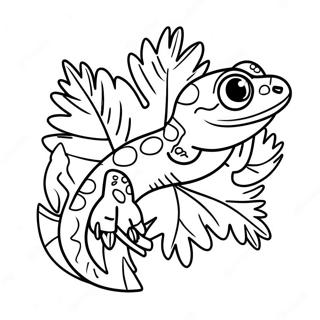 Stastny Gekon Na Listu Omalovanka 138516-69839