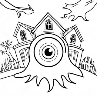 Omalovanka Se Strasidelnym Okem V Strasidelnem Dome 139284-70439