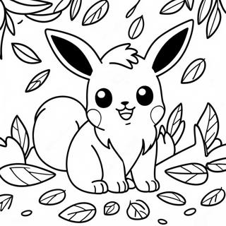 Eevee Obklopeny Listy Omalovanka 14244-3124