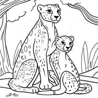 Rodina Gepardu Hrajici Si Omalovanka 17888 3907