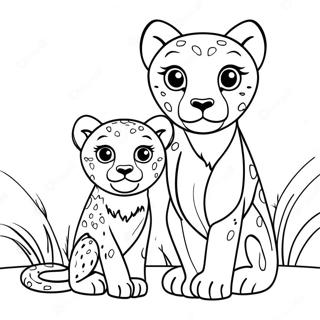 Gepardi Mlade S Matkou Omalovanka 17889 3912