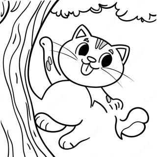 Dobrodruzna Kocka Splhajici Na Strom Omalovanka 2175 286