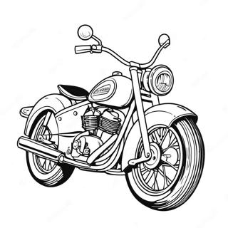 Vintage Motocykl Na Omalovance 23314-5088