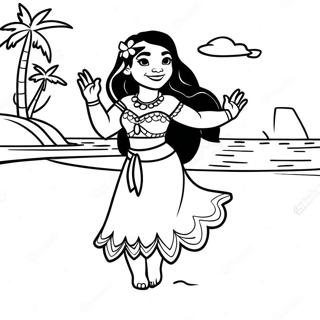 Omalovanka Moana Tancici Na Plazi 2454-655