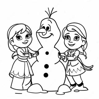 Omalovanka Postav Z Ledoveho Kralovstvi Stavejicich Snehulaka 25895-5657