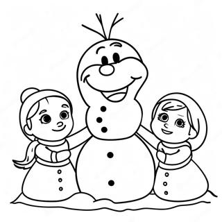 Omalovanka Postav Z Ledoveho Kralovstvi Stavejicich Snehulaka 25895-5659