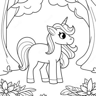 Roztomily Jednorozec V Pohadkovem Lese Na Omalovance 289-284